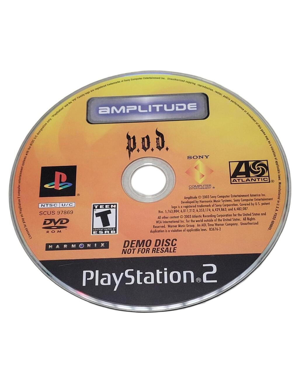 Amplitude (Sony PlayStation 2, 2003) PS2 Game Disc Only